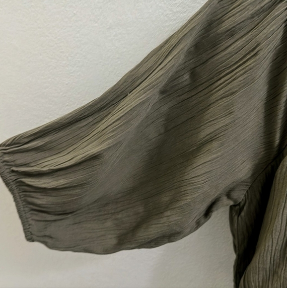 Purple Snow Off-the-Shoulder Boho Romper Size Large Olive Green - Picture 7 of 11